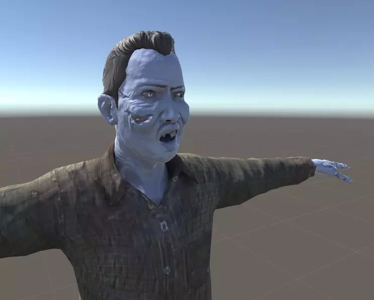 Zombie Male Low-poly 3D model_0