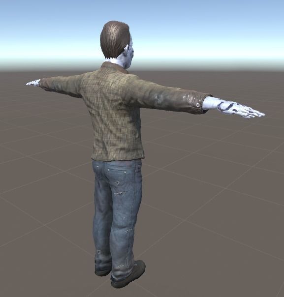 Zombie Male Low-poly 3D model_3