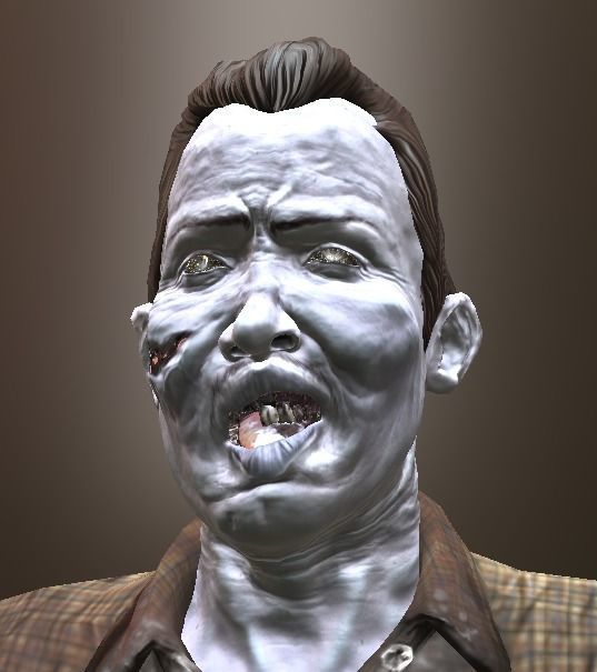 Zombie Male Low-poly 3D model_9
