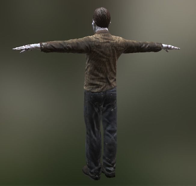 Zombie Male Low-poly 3D model_8