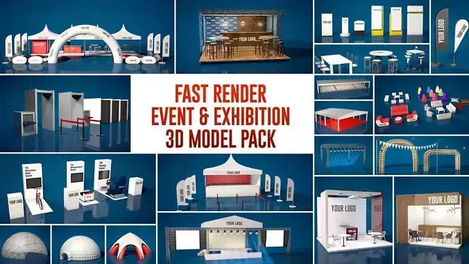 Fast Render Event and Exhibition 3d Model Pack 2020 3D model