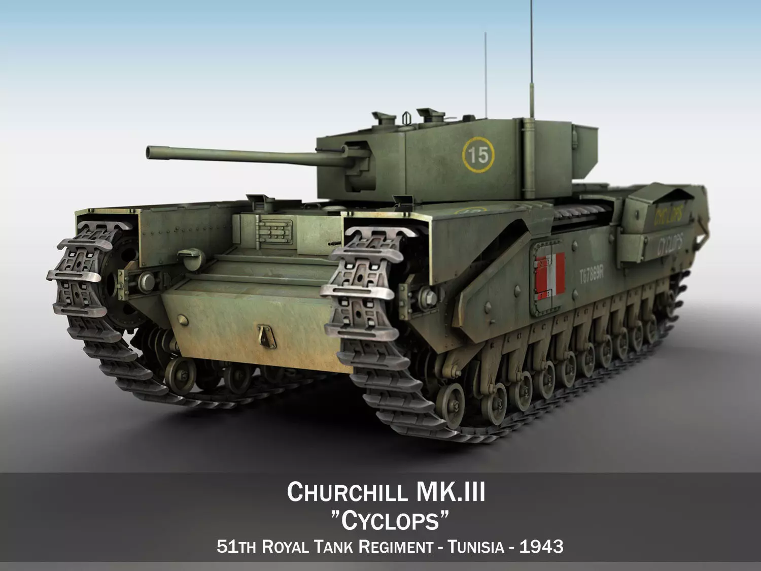Churchill MK III - Cyclops 3D model