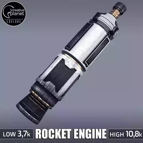 Rocket space small engine low poly Low-poly 3D model