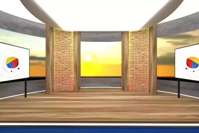 Sun Virtual Studio Circle TV Panel 3D model