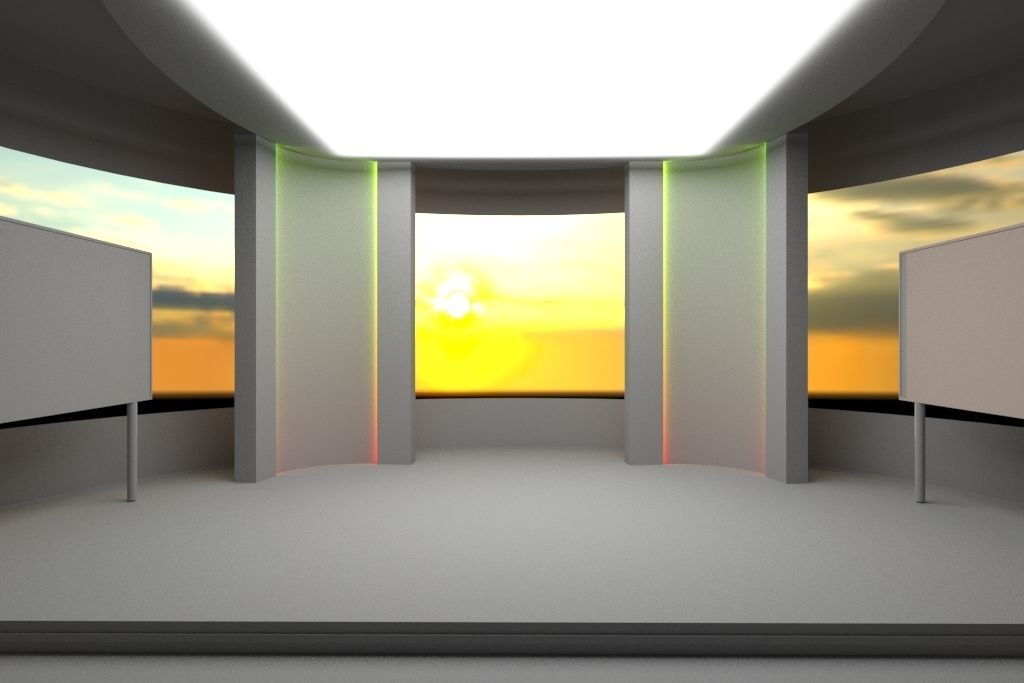 Sun Virtual Studio Circle TV Panel 3D model_4