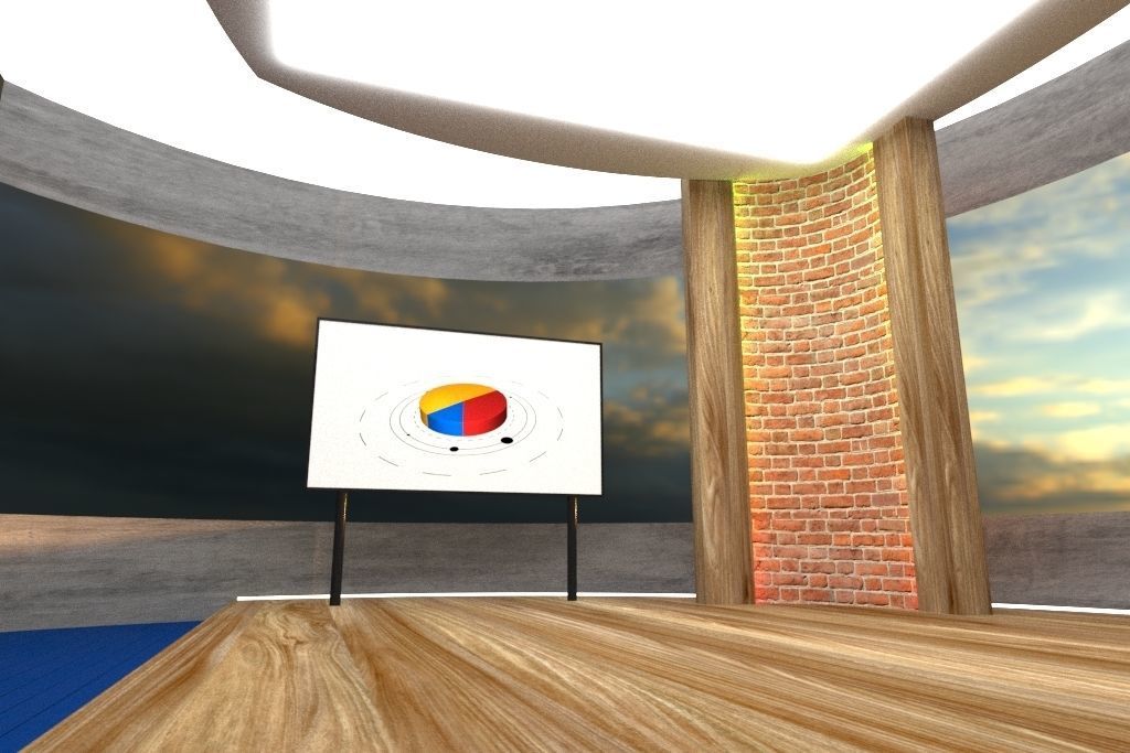 Sun Virtual Studio Circle TV Panel 3D model_2