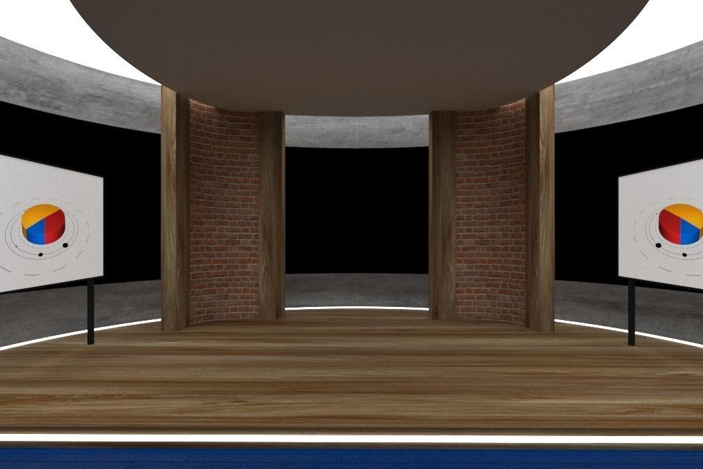 Sun Virtual Studio Circle TV Panel 3D model_3