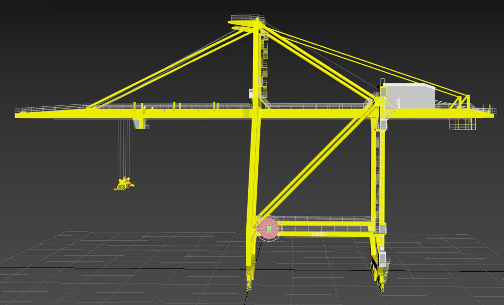 Port Container Crane Low-poly 3D model_1