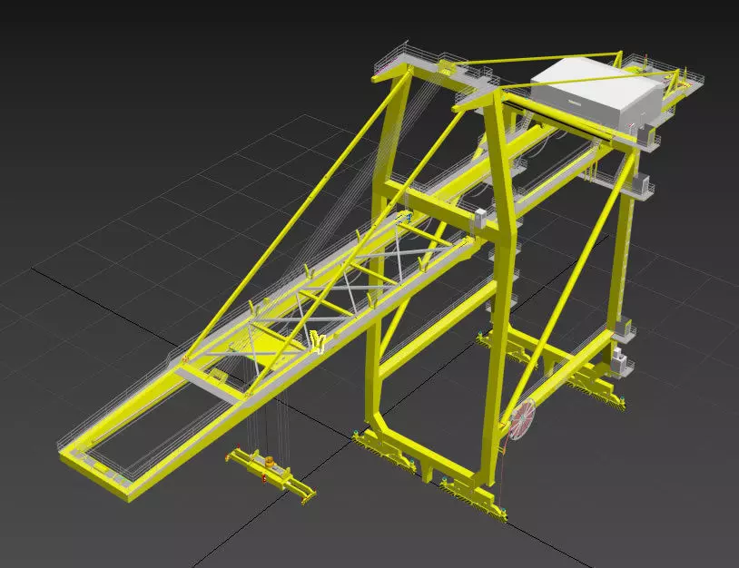 Port Container Crane Low-poly 3D model_0