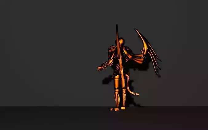 karakter1 skeleton holding sword 3D model