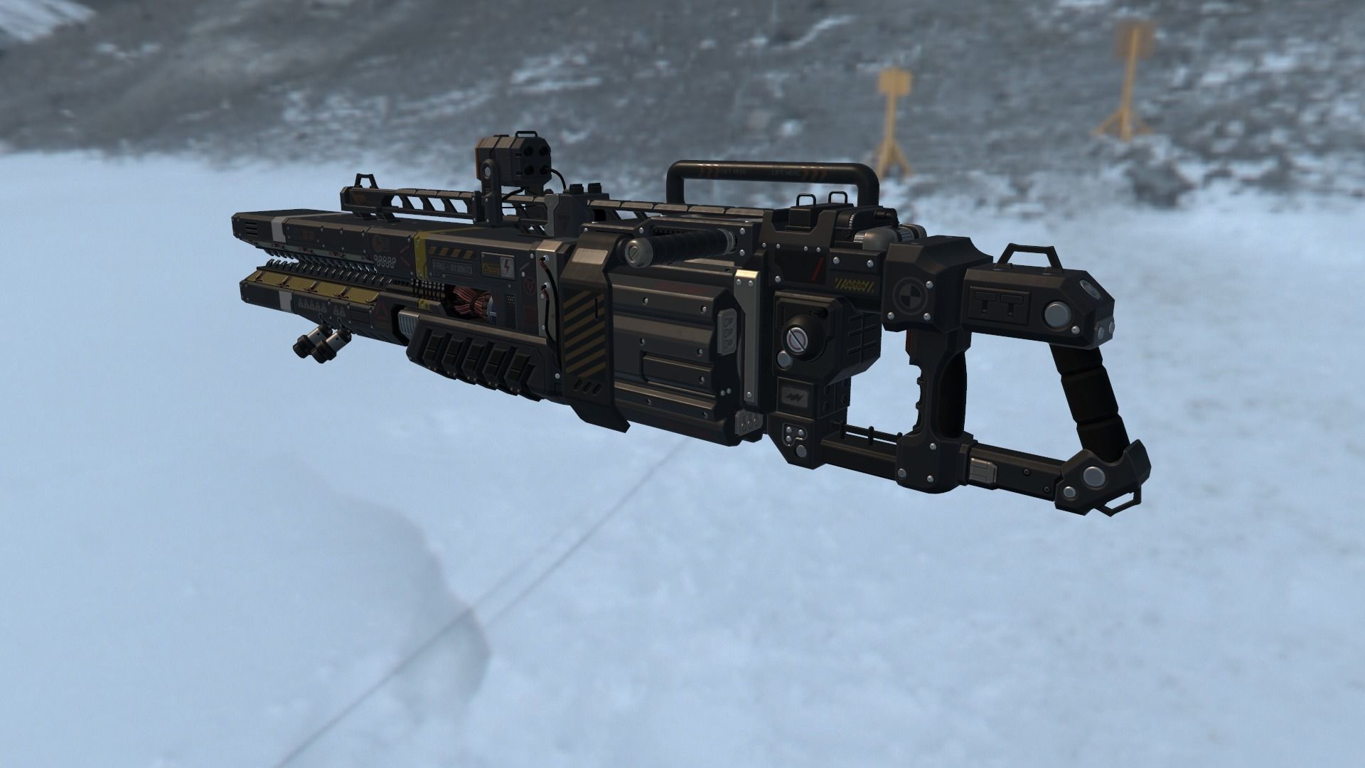 Scifi Plasma Rail Gun Low-poly 3D model_5