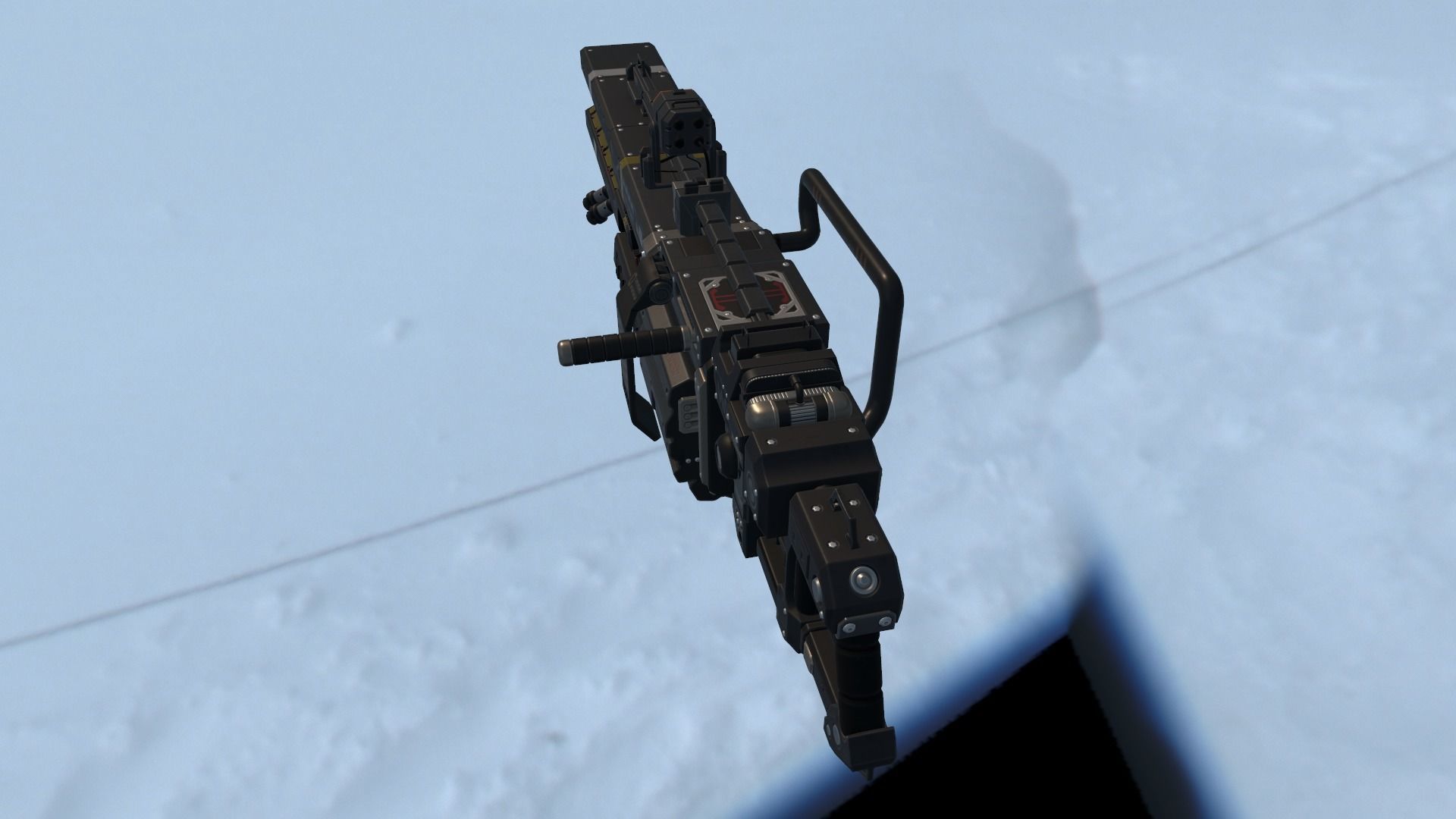 Scifi Plasma Rail Gun Low-poly 3D model_3