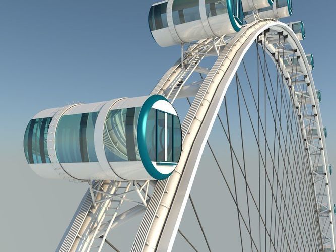 3D Singapore Flyer  Detailed Model  Ferris Wheel model 3D model