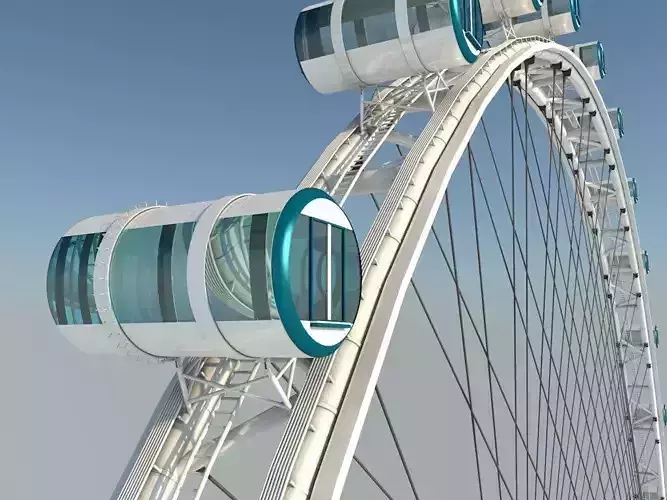 3D Singapore Flyer  Detailed Model  Ferris Wheel model 3D model
