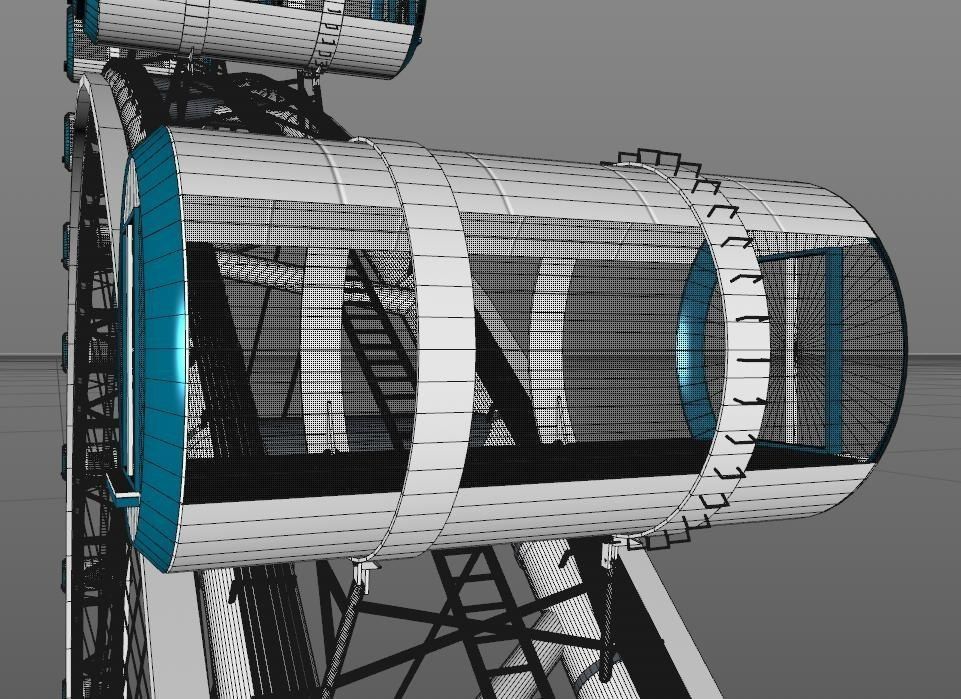 3D Singapore Flyer  Detailed Model  Ferris Wheel model 3D model_4