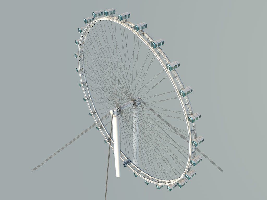 3D Singapore Flyer  Detailed Model  Ferris Wheel model 3D model_2