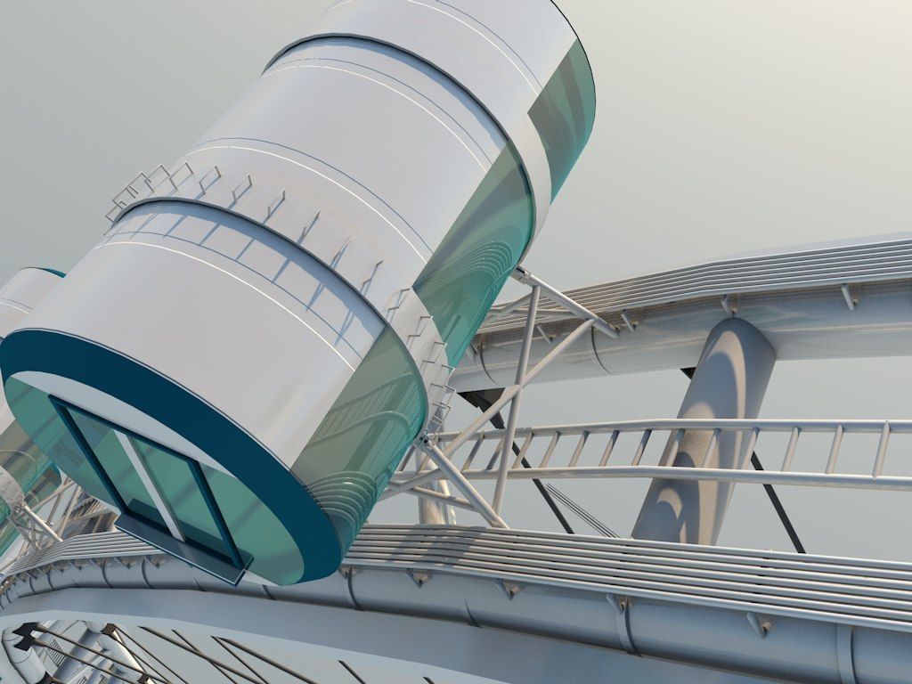 3D Singapore Flyer  Detailed Model  Ferris Wheel model 3D model_1