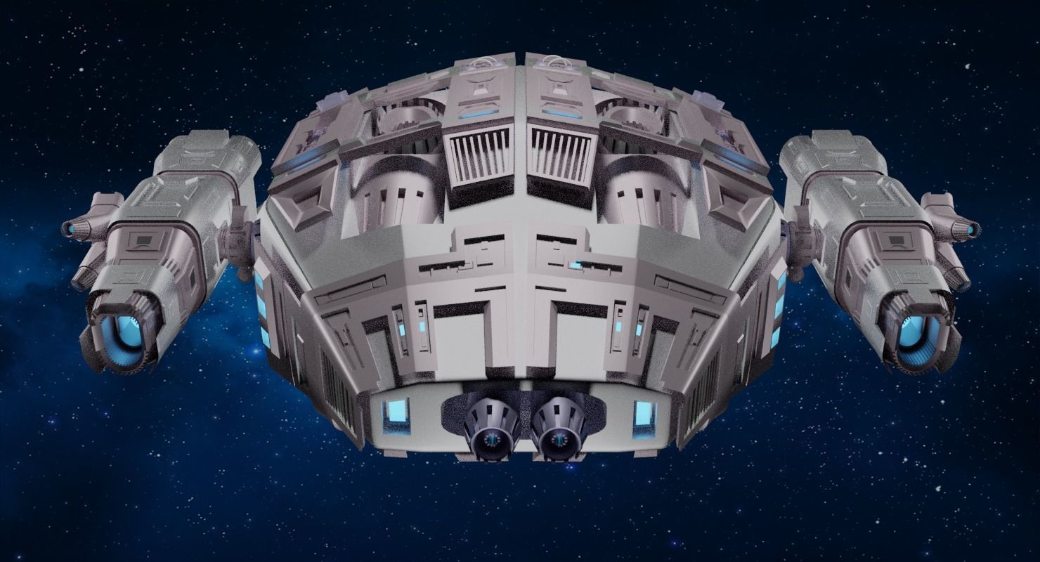 Sci-fi Spaceship T1 Low-poly 3D model_5