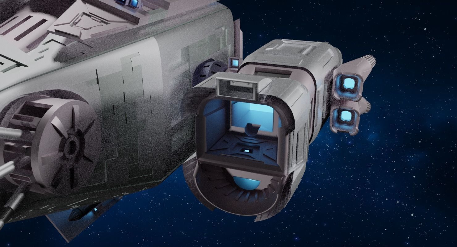 Sci-fi Spaceship T1 Low-poly 3D model_4