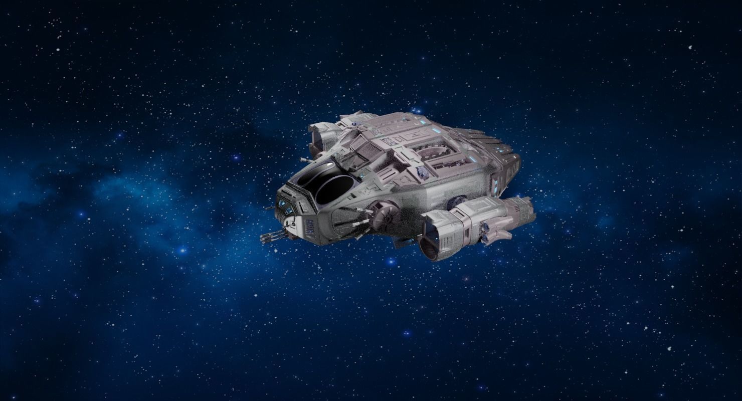 Sci-fi Spaceship T1 Low-poly 3D model_8