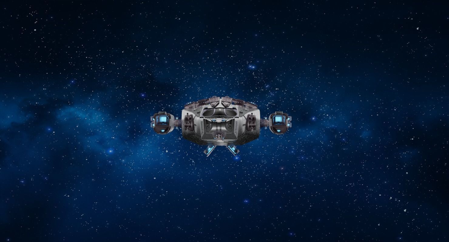 Sci-fi Spaceship T1 Low-poly 3D model_9