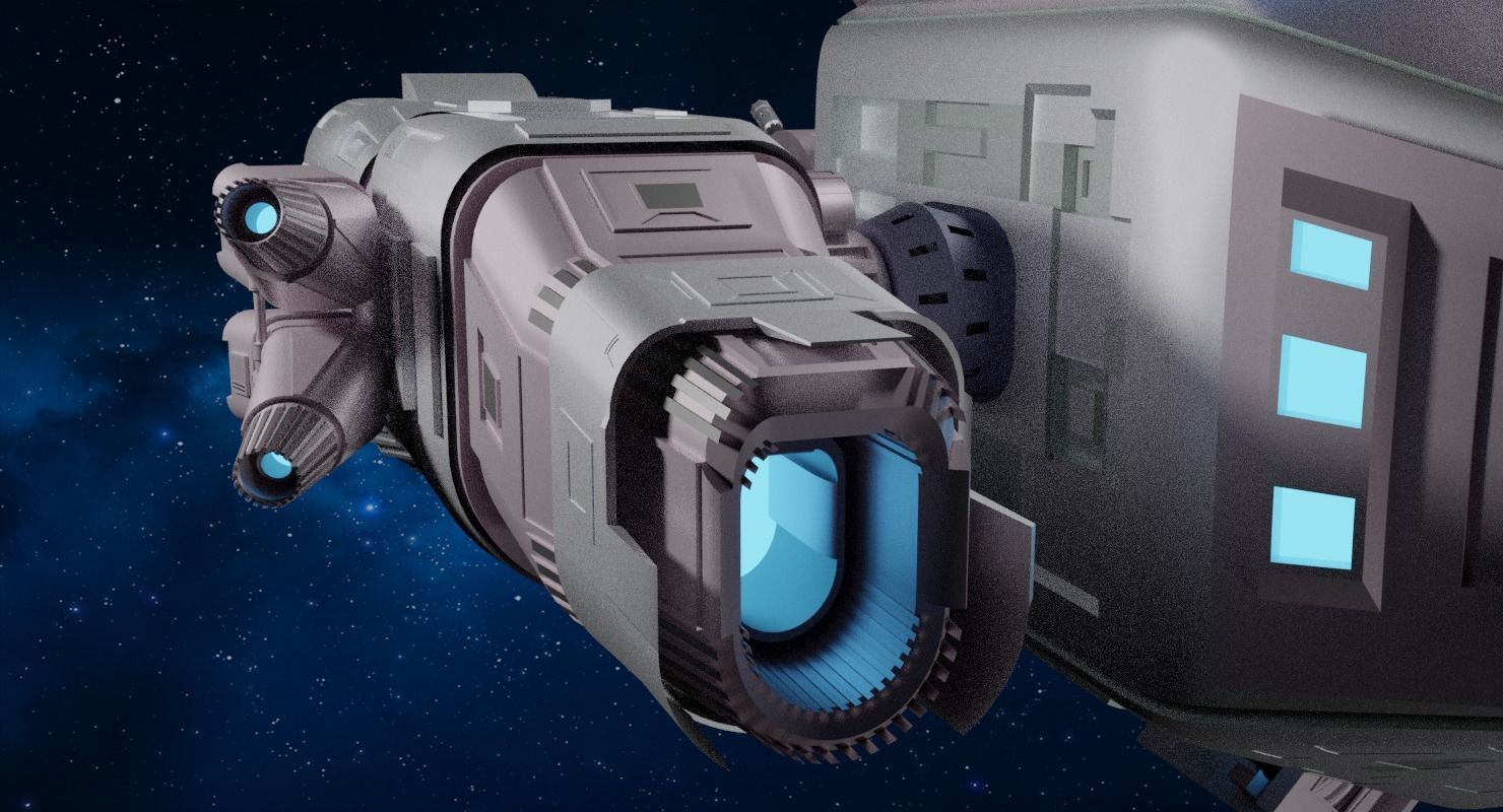 Sci-fi Spaceship T1 Low-poly 3D model_7