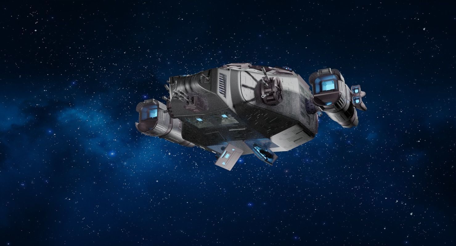 Sci-fi Spaceship T1 Low-poly 3D model_2