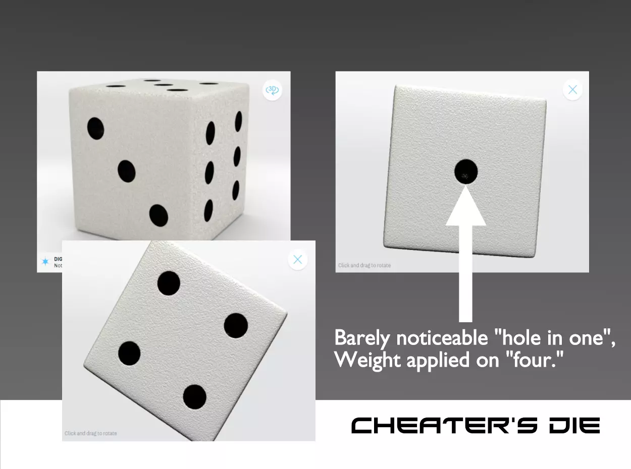 Customizable Loaded or Weighted or Rigged Die and Dice 3D print model