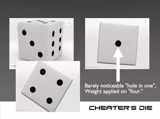 Customizable Loaded or Weighted or Rigged Die and Dice  3D print model