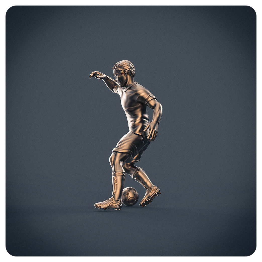 Soccer player 3D print model_3