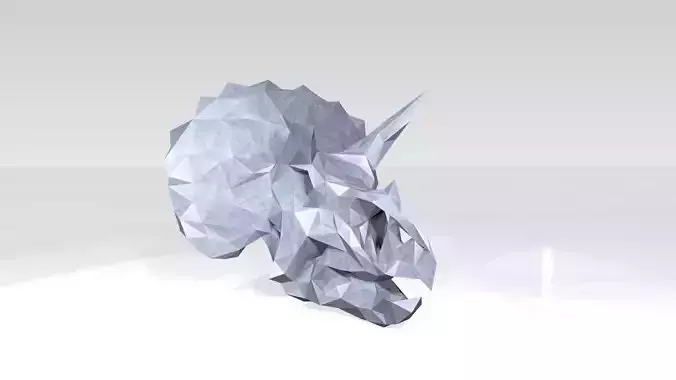 Triceratops Skull Low Poligonal