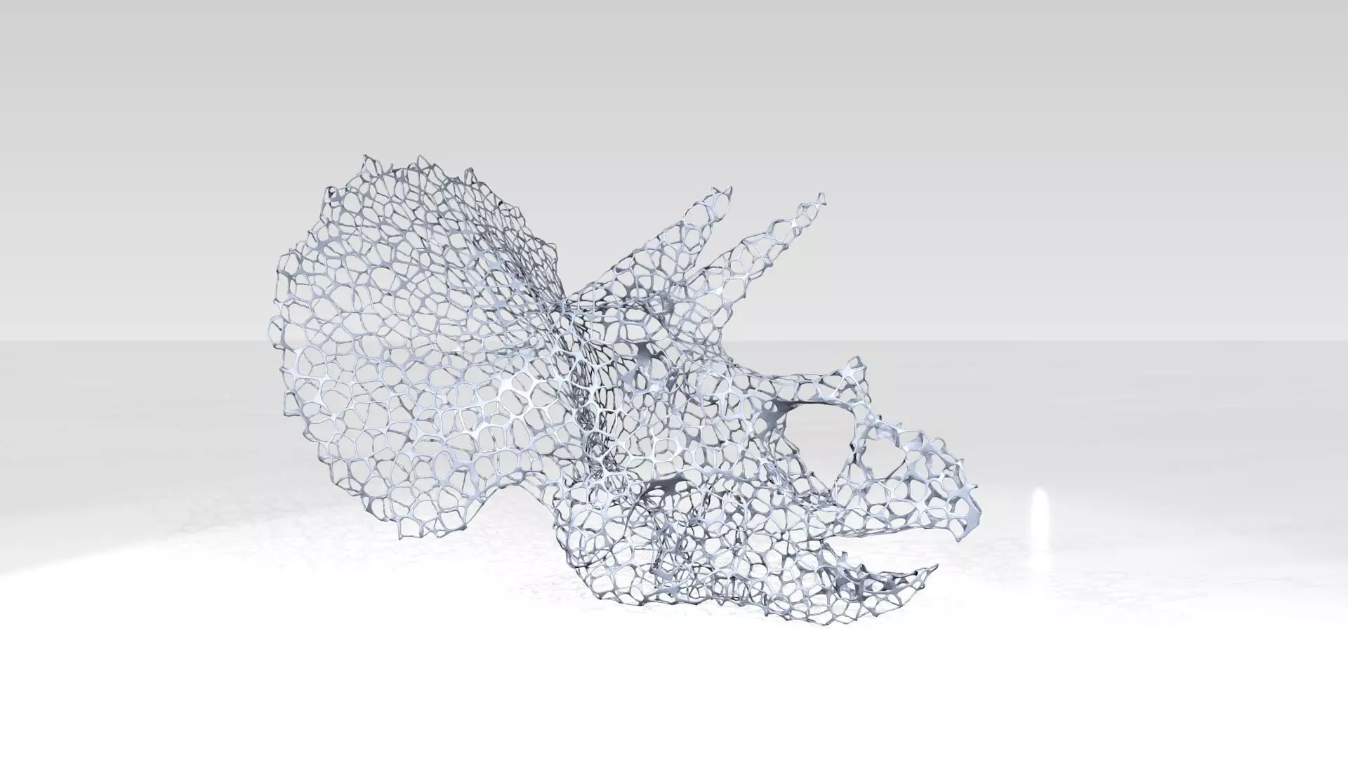 Triceratops Skull Voronoi 3D model_0