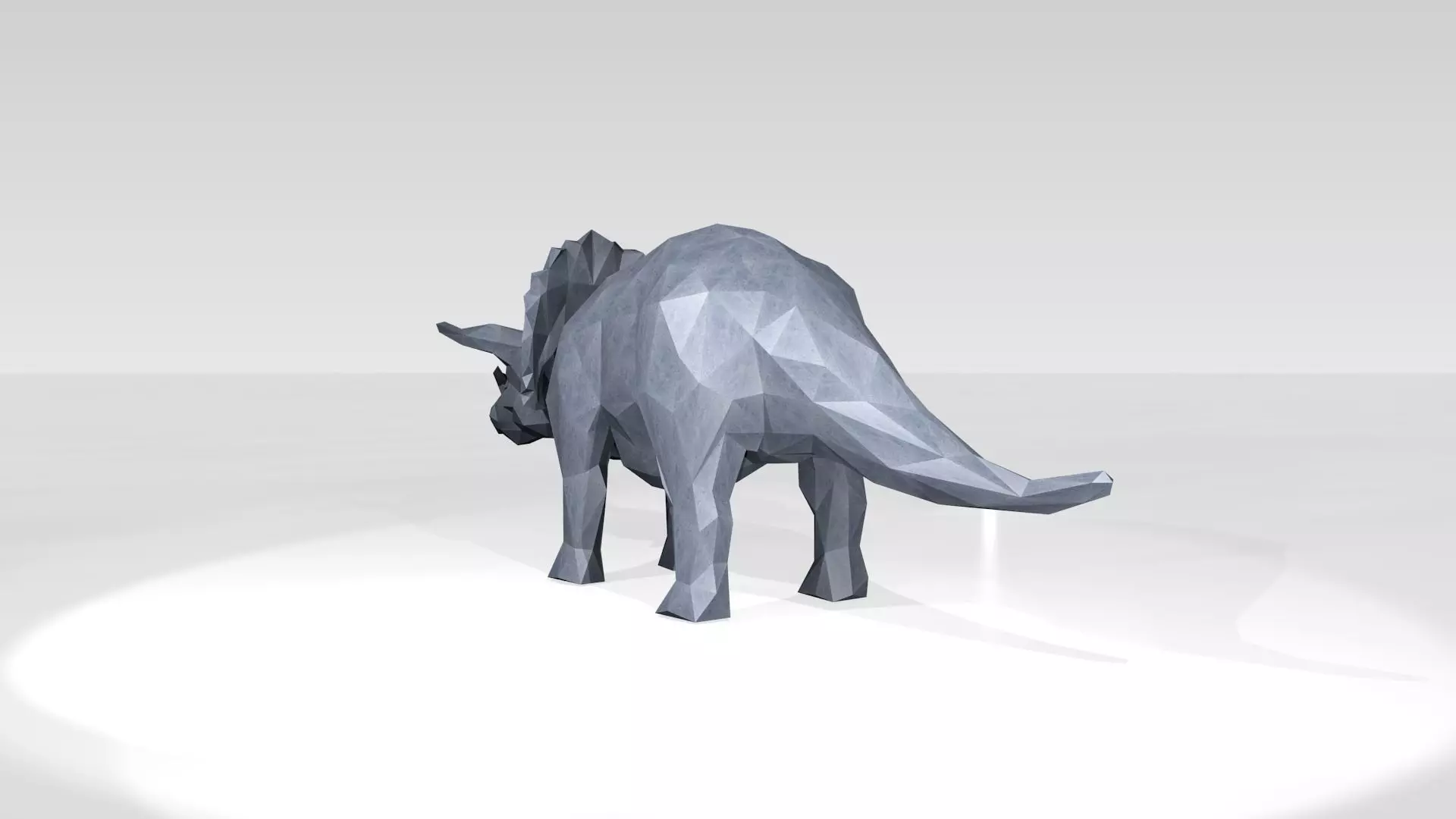 Triceratops Low Poligonal 3D model_4