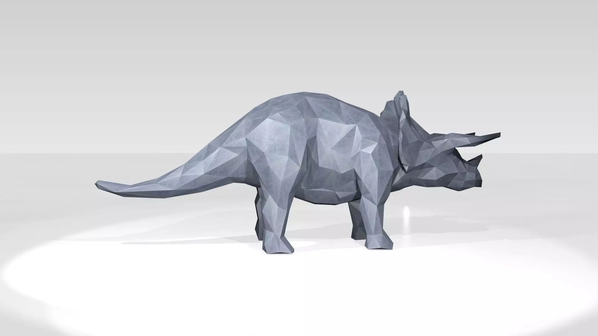 Triceratops Low Poligonal 3D model_2
