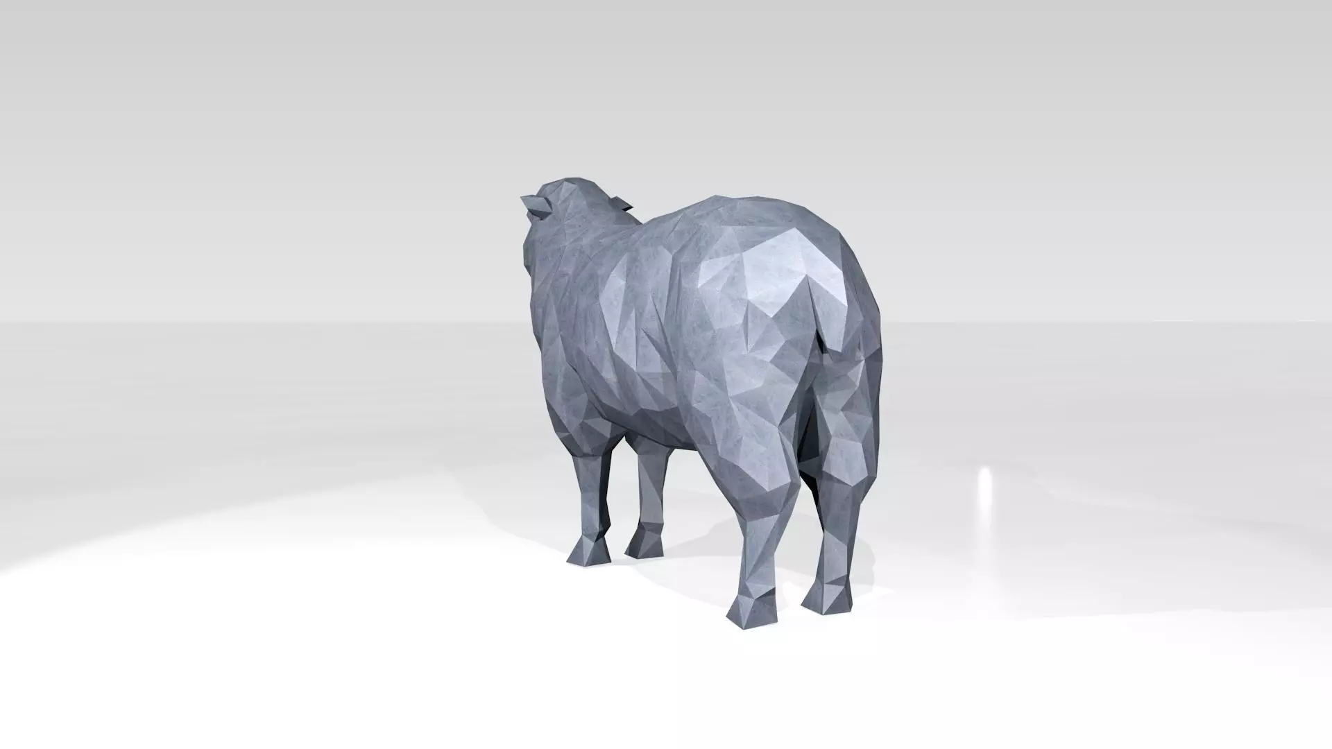 Sheep Low Poligonal 3D model_4