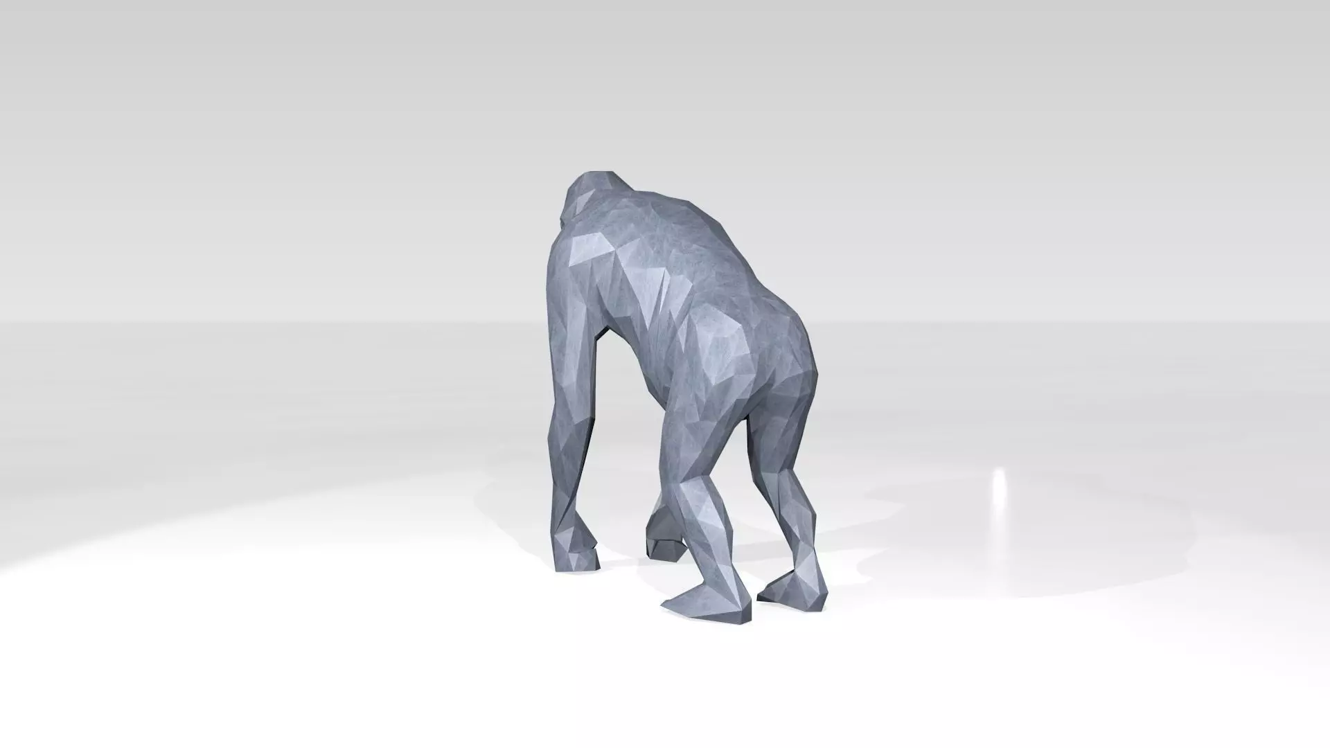 Orangutan Low Poligonal 3D model_4