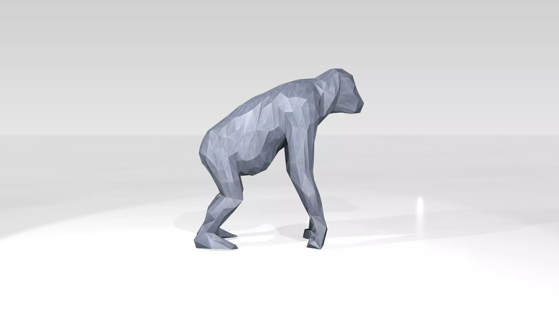 Orangutan Low Poligonal 3D model_2
