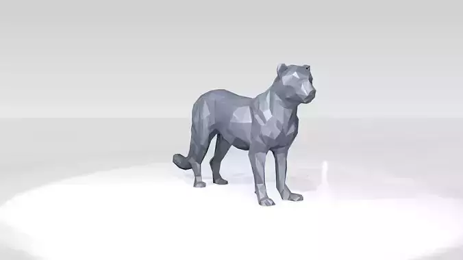 Leopard Low Poligonal