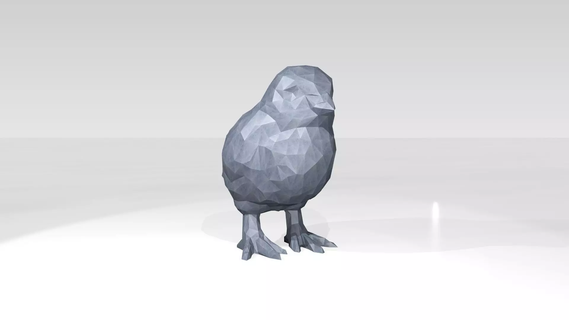 Chick Low Poligonal 3D model_1
