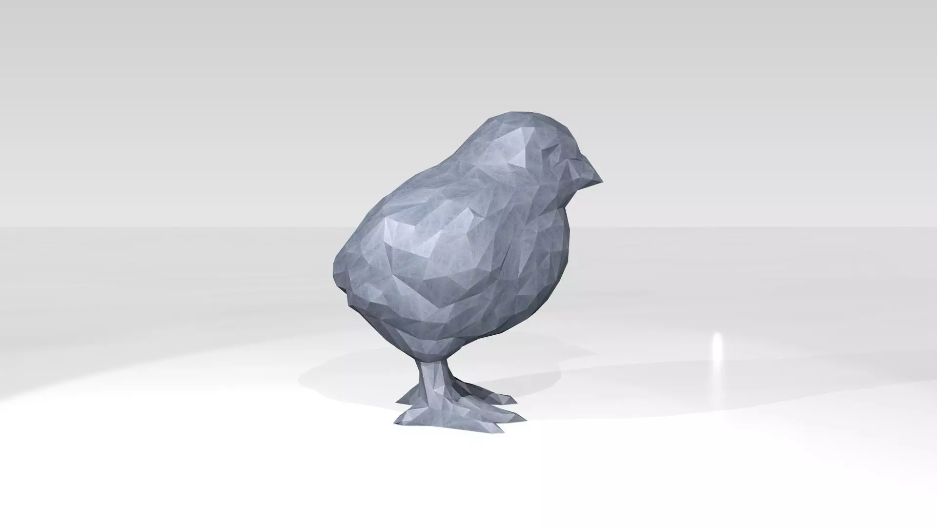 Chick Low Poligonal 3D model_2