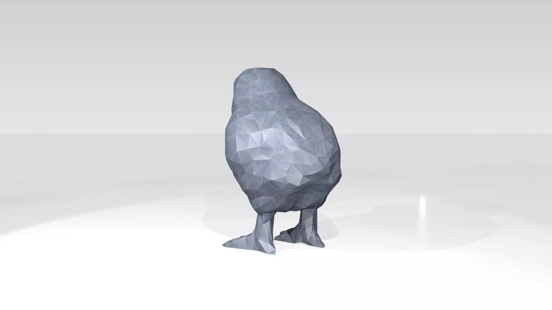 Chick Low Poligonal 3D model_4