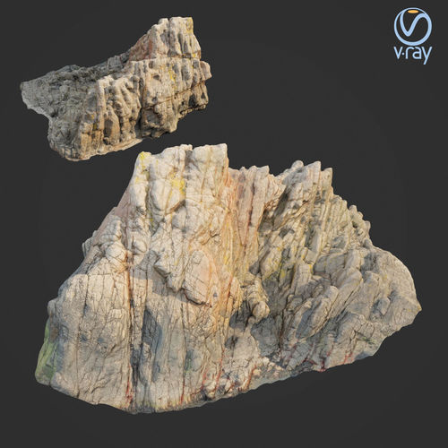 3d scanned rock cliff I2 3D model