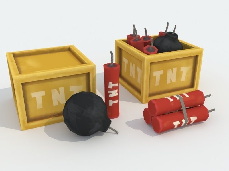 TNT pack cartoon Low-poly 3D model_1