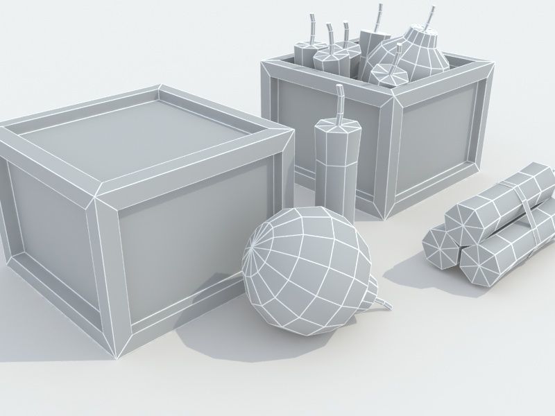 TNT pack cartoon Low-poly 3D model_4