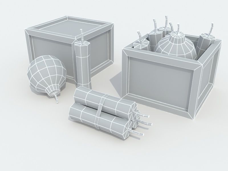 TNT pack cartoon Low-poly 3D model_2