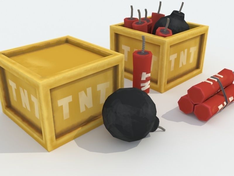 TNT pack cartoon Low-poly 3D model_3