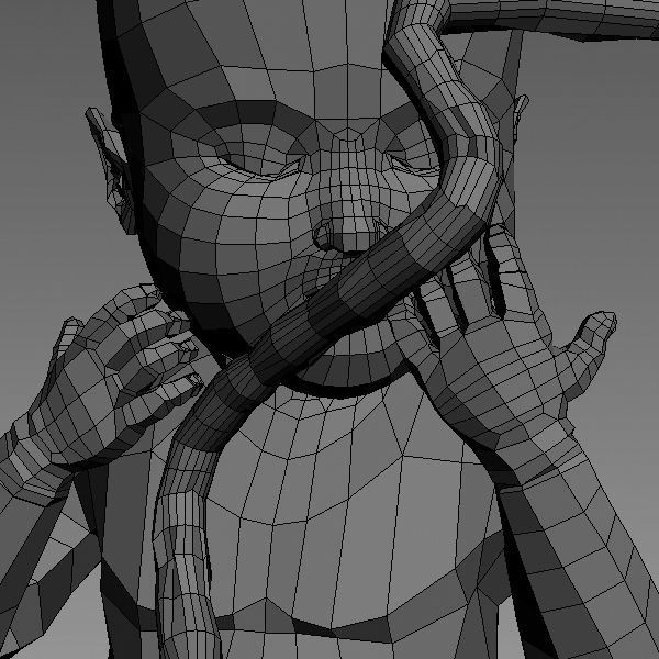 human fetus Low-poly 3D model_7