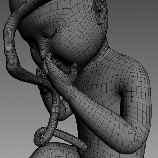 human fetus Low-poly 3D model_6