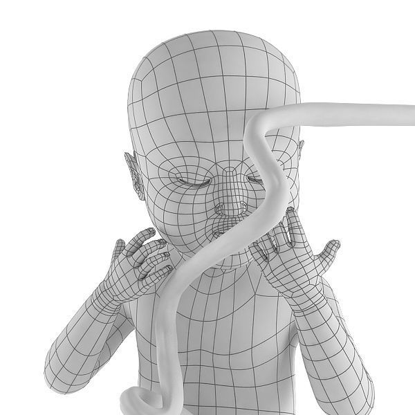 human fetus Low-poly 3D model_3
