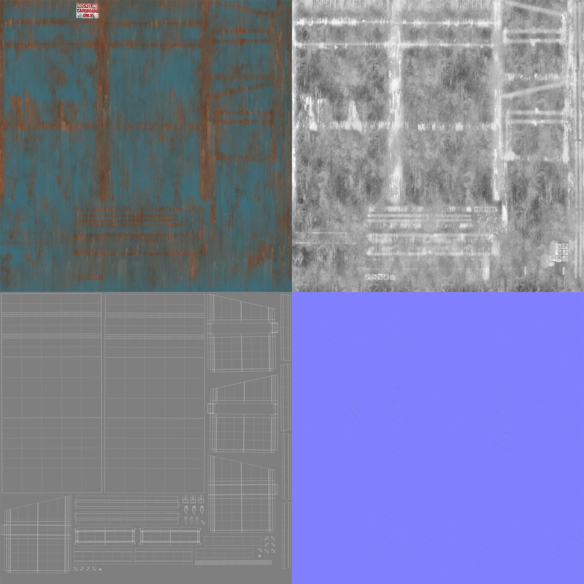 Rusty Dumpster - High Quality 8k Textures 3D model_9